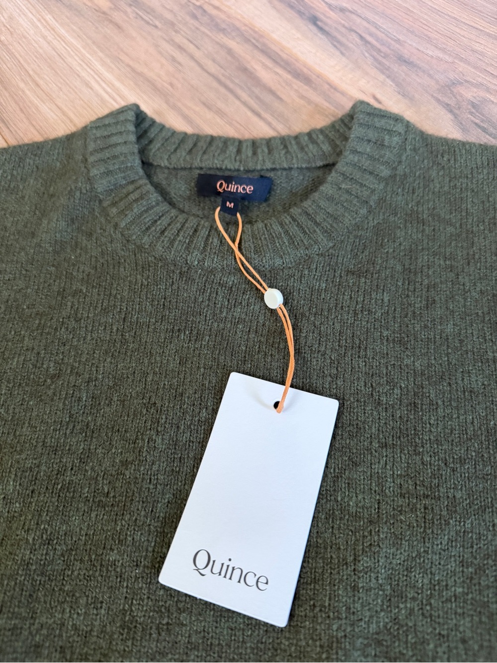 Quince Men’s 100% Yak Wool Crewneck Sweater – Olive Green – Size M – NWT - Picture 4 of 7